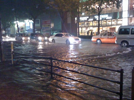 水害による、緊急時の車の安全確保